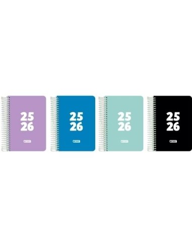 ENRI AGENDA ESCOLAR TEENS ESPIRAL 4º DP T/PLÁSTICO C/SURTIDOS 2025-2026 CASTELLANO - Pack de 4 unidades